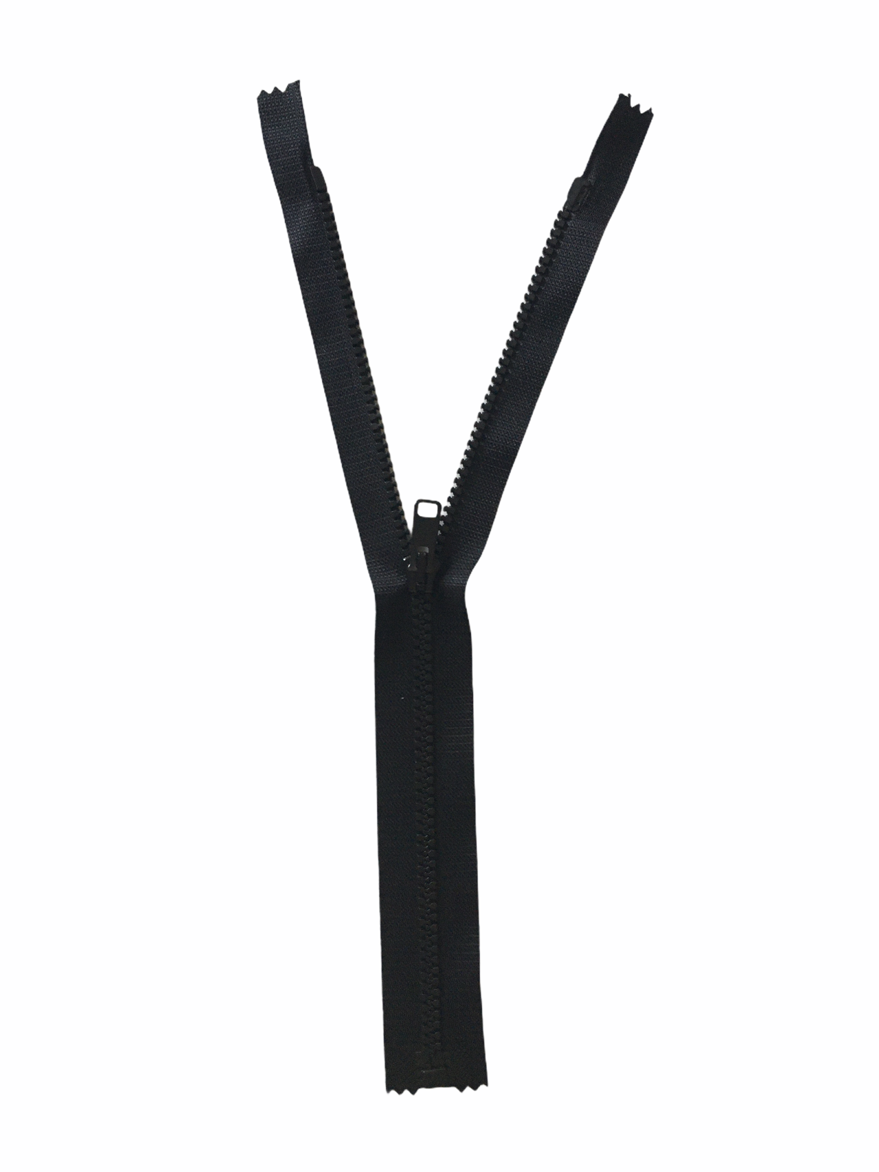 ZIP KOSTĚNÝ,  35 cm (6 mm), ČERNÝ 